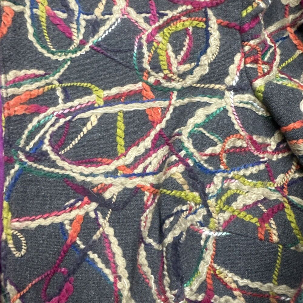 3 Sisters Jacket Small Grey Thread Ribbon design Colorful - Picture 3 of 13